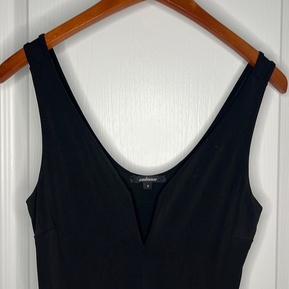 Ambiance v-neck long black romper small - Picture 1 of 8